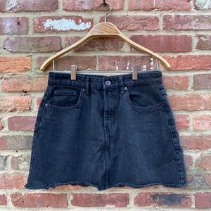 Denim Mini Skirt - Black